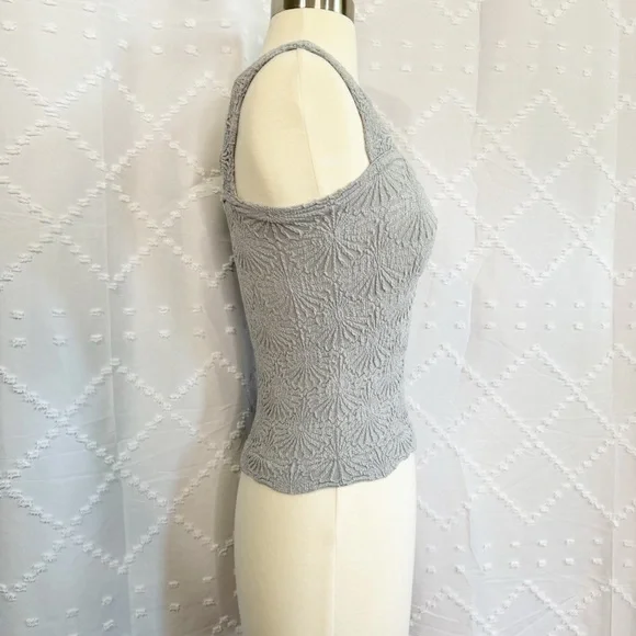👀 485. NWOT Free People Intimately Textured Knit Tank | XS/S Slate Gray Stretchy - Picture 6 of 9
